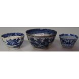 Chinese tea bowls, and another with landscape scenes