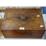 A Victorian oak box, for PB Stoney Coroner Millom