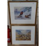 Archibald Thorburn, a set of 4 limited edition coloured prints, game birds, framed