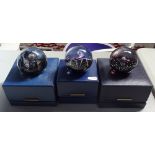 2 boxed Caithness paperweights with certificates - Black Gem and Illusion, and another 757/1000, and
