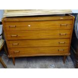 A mid-century teak 4-drawer chest, W104cm