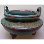 A Chinese glazed terracotta censer, 4" across