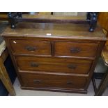 An Edwardian stained pine 4-drawer chest, W93cm