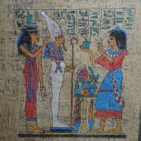 A leather-bound book View of Ancient and Modern Egypt, a painting, and a figure