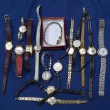 A lady's gold cased wristwatch, and a quantity of other lady's wristwatches