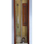 An Admiral Fitzroy barometer with thermometer and chart, height 57"