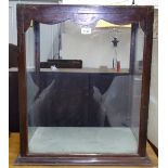 An oak-framed and 4-panel table-top display cabinet, W51cm, H62cm, D36cm