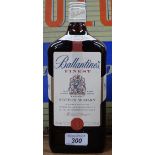 A litre bottle of Ballantine's Scotch Whisky