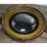 A Victorian giltwood and gesso convex wall mirror, W49cm