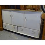 A painted and polished Ercol sideboard, L130cm