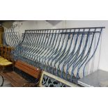 6 sections of scrolled painted wrought-iron railings, longest 280cm