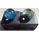 2 boxed limited edition Caithness paperweights, Moonprobe and 1st Quarter