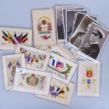 First World War silk embroidered postcards and others