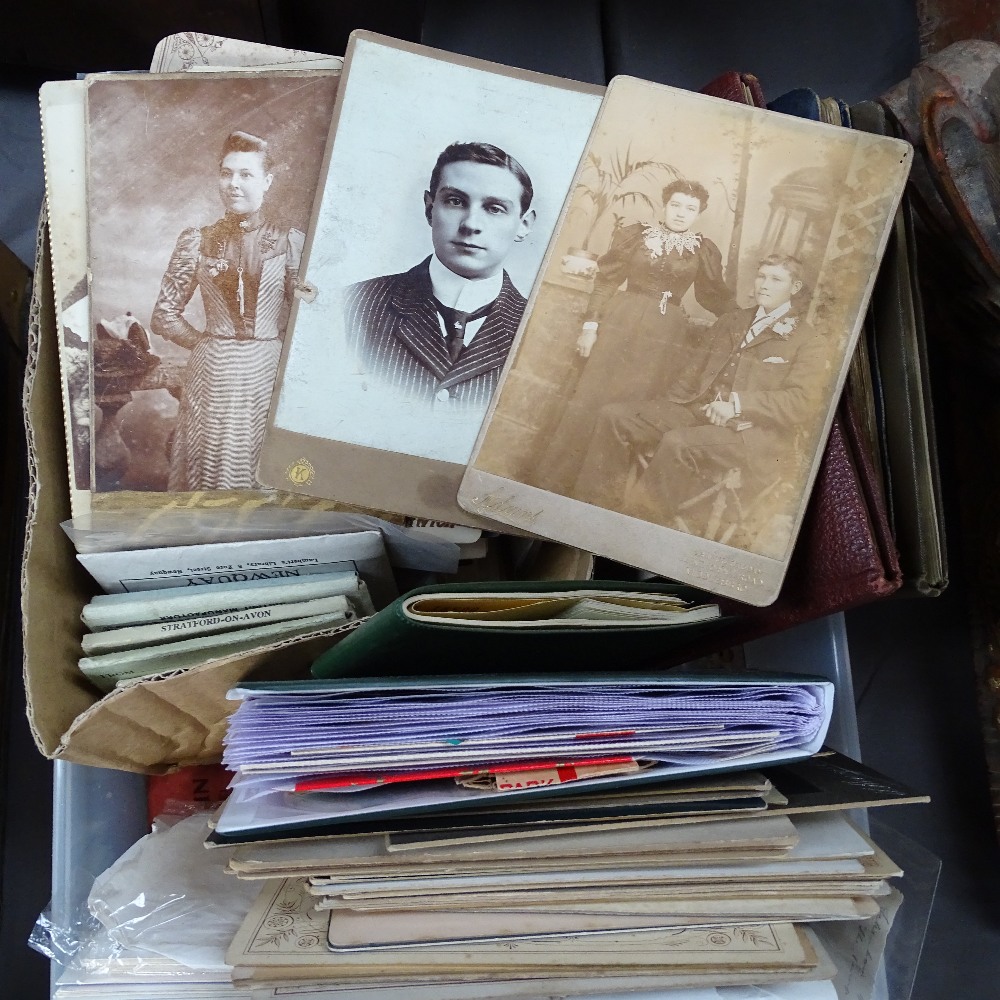 A tray of ephemera relating to smoking, postal and cabinet photos etc - Image 2 of 2