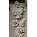 Doulton Bunnykins breakfast ware, and Vintage child's tea set