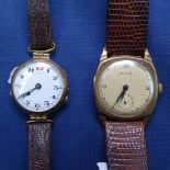 A lady's Invita 9ct gold-cased wristwatch, and a 9ct gold-cased wristwatch with enamel dial