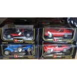 8 boxed model racing cars, including Ferrari