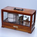 A mahogany-cased brass-mounted barograph by Kelvin, White & Hutton 11 Billiter London, length 13.25"