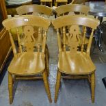 A set of 4 modern beech kitchen chairs