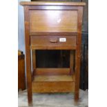 A mahogany sewing cabinet, with rising lid and fitted drawer, W37cm