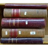 5 part leather-bound Vintage accounts ledgers, local interest