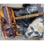 Masks, an instrument, a bear etc