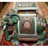 A Chinese elephant figure garden stand, 16.75"