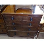 An Edwardian mahogany 5-drawer chest, bracket feet, W96cm
