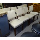A set of 8 simulated rosewood and suede upholstered dining chairs (6+2)