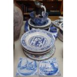 Delft tiles, Willow pattern meat plate etc