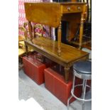 A 19th century mahogany Pembroke table, a rectangular cherrywood coffee table, and a pair of mid-