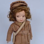A Vintage Lenci dressed doll, height 12.5"