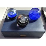 3 boxed Caithness paperweights - Comet and Mystique with certificates, and another 15/250