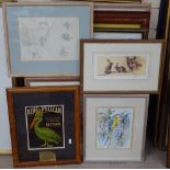 A collection of limited edition watercolours, prints and pictures