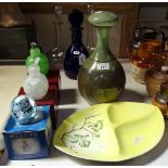 A boxed Mtarfa paperweight, perfume bottles, Carlton ware dish and an Iden flask