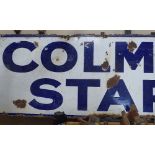 An Antique enamel advertising sign "Colman's Starch", length 60"