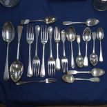 18 various silver tablespoons, forks and teaspoons, 20oz