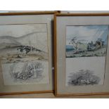 A group of 19th century South African lithographs, hunting scenes, largest 13" x 8", framed (8)