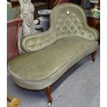 A late Victorian button-back upholstered chaise