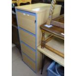 A modern beech veneered and metal 4-drawer filing cabinet, W49cm