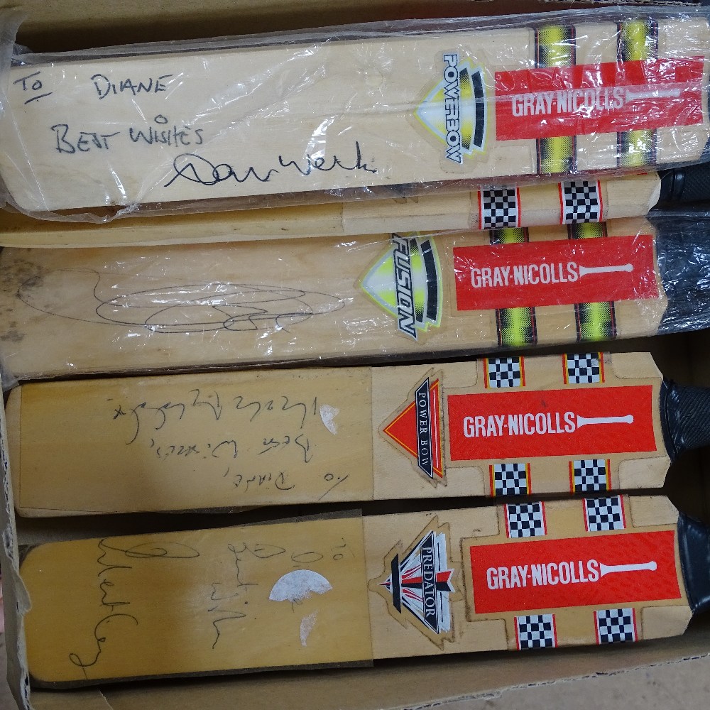 7 Gray Nicolls miniature cricket bats, signed - Image 2 of 2