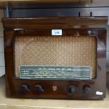 A Philips table-top radiogram, model 532A, and a Hacker portable radio