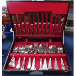 A canteen of stainless steel cutlery for 6 people