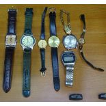 A lady's Certina 9ct gold-cased wristwatch, and a collection of other various wristwatches