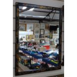 A wall mirror with painted and gilded chinoiserie frame, height 22.5"