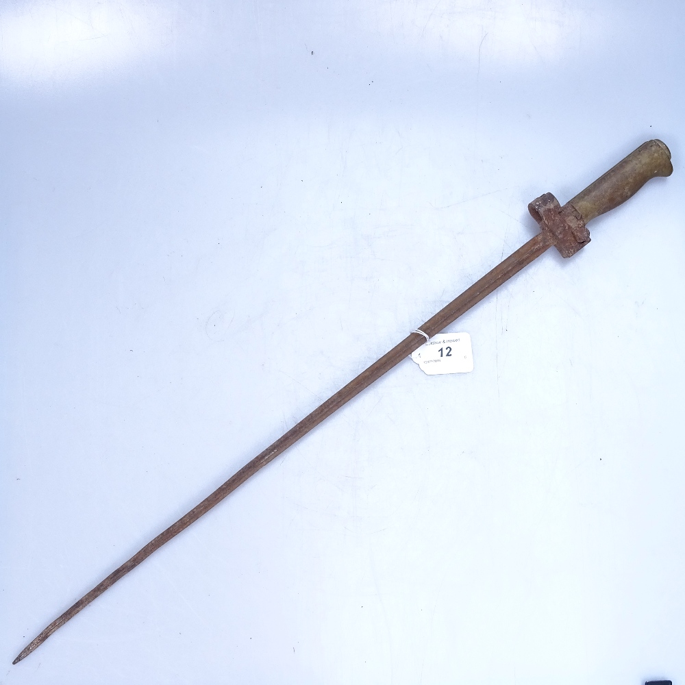 A brass-handled Antique bayonet, 25" - Image 2 of 2