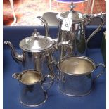A 4-piece silver plated engraved tea and coffee set
