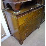 An Edwardian mahogany 3-drawer chest on bracket feet, W91cm