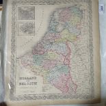 A folio of Antique hand coloured maps