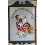Clive Fredriksson, advertising sign, "The British Bulldog Pub"